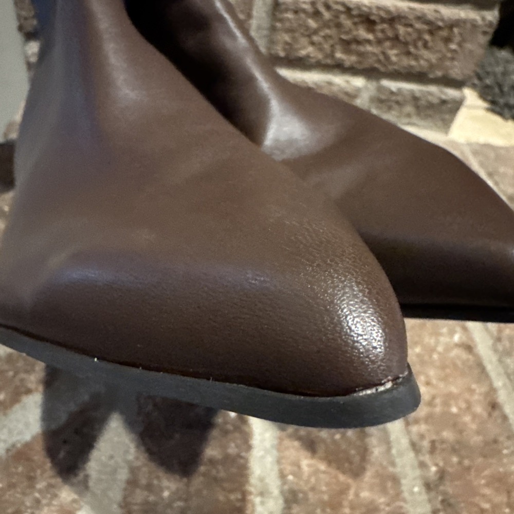 Nine West Maribu Pointed Toe Ankle Booties Dark Brown Leather US 8M #612 - Picture 11 of 16